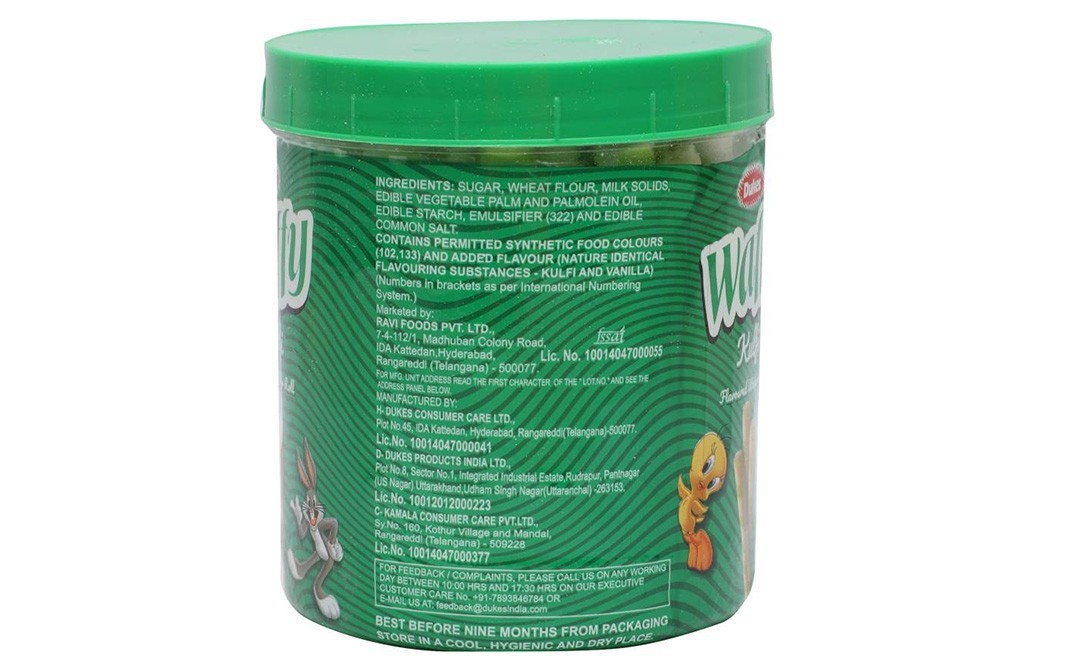 Dukes Waffy Kulfi Flavoured Wafer Roll   Plastic Jar  250 grams